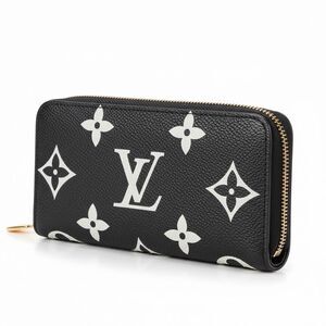 Louis Vuitton Zippy Wallet Black White Monogram Zip Around Long Wallet